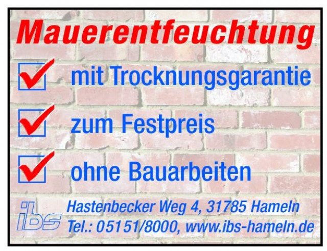 Mauertrockenlegung zu festen Preisen - Handwerk Hausbau Garten - Hameln