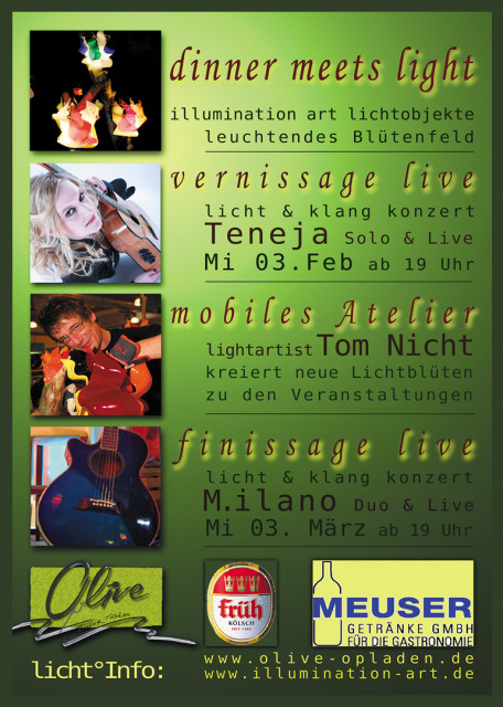 Illumination Art Licht   Live Event  dinner meets light - Veranstaltungen Termine - Köln