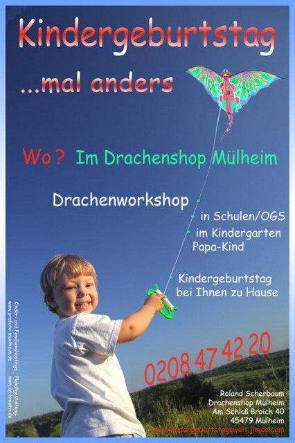 Papa&Kind Drachenbasteln im Kindergarten Nrw Mülheim an der Ruhr_ Essen_ Duisbur - Hobby Spiele - Mülheim-an-der-Ruhr