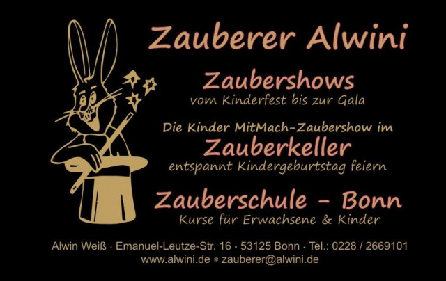 Alwini - Zauberer und Zauberschule Bonn - zaubern lernen - Veranstaltungen Termine - Bonn