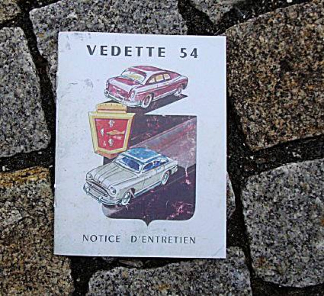 Betriebsanleitung Ford SAF Vedette V8 / 1954 (Simca Vedette V8) - Auto Zubehoer - weidenberg